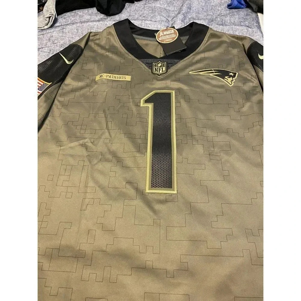 Nike NFL Cam Newton NE Patriots Salute to Service Jersey Men's X Large - Sewn - Picture 11 of 12
